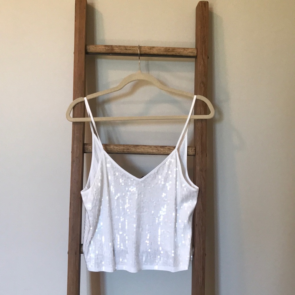 Express sequined tank top